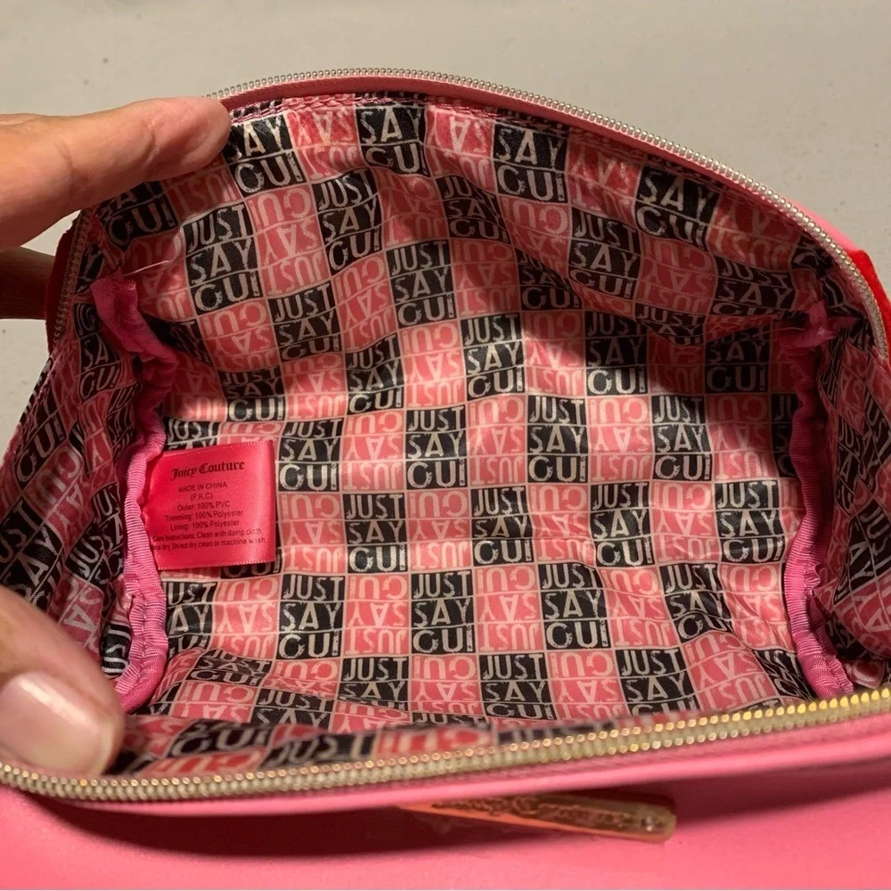 Juicy Couture Pink/Red Just Say Oui Makeup Cosmetic Bag